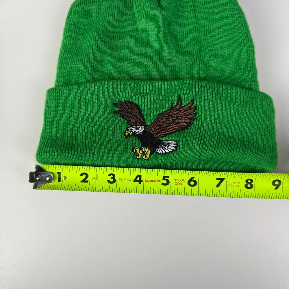 Beechfield Green Eagle Embroidered‎ Knit Beanie Hat Winter Warm Unisex